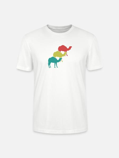 Kamel Trio Retro-Look - Stanley/Stella Unisex Bio-T-Shirt CRAFTER - Weiß