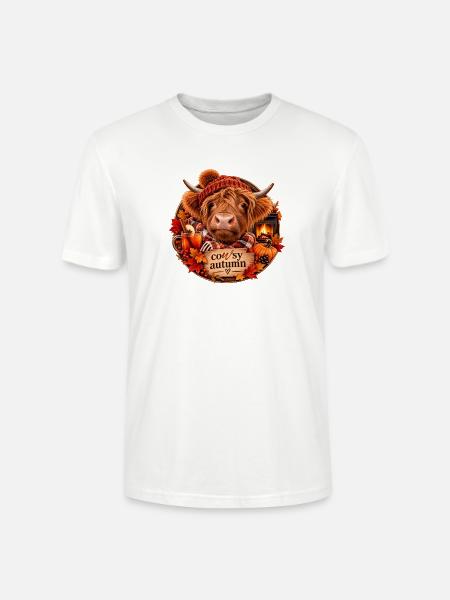 Cosy Autumn Highland - Stanley/Stella Unisex Bio-T-Shirt CRAFTER - Weiß