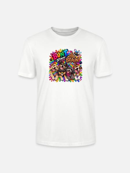 Bunt statt Braun: Hundevielfalt - Stanley/Stella Unisex Bio-T-Shirt CRAFTER - Weiß