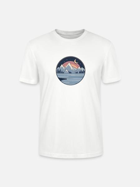 Mondnacht Bergsee Panorama - Stanley/Stella Unisex Bio-T-Shirt CRAFTER - Weiß