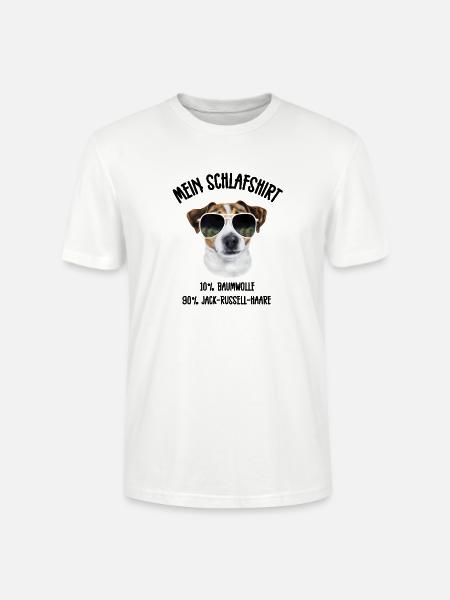 Jack Russell Sonnenbrille Pyjama - Stanley/Stella Unisex Bio-T-Shirt CRAFTER - Weiß