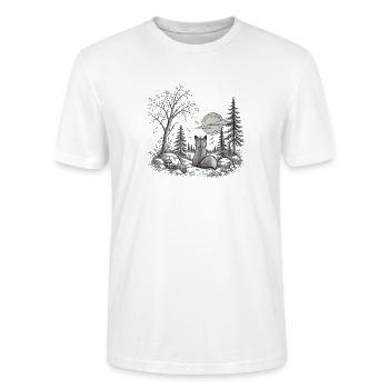 Cute Forrest - Niedlicher Wald - Stanley/Stella Unisex Bio-T-Shirt CRAFTER - Weiß - Vorne - Alina (178cm) & Michal (187cm)