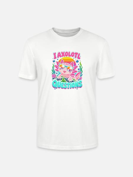 Axolotl am Strand mit Sonnenbrille - Stanley/Stella Unisex Bio-T-Shirt CRAFTER - Weiß