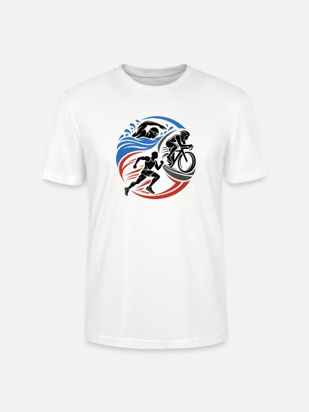 Triathlon – Schwimmen Radfahren Laufen - Stanley/Stella Unisex Bio-T-Shirt CRAFTER - Weiß