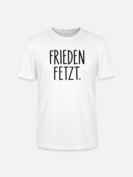 Frieden fetzt – Minimalistischer Friedensspruch - Stanley/Stella Unisex Bio-T-Shirt CRAFTER - Weiß