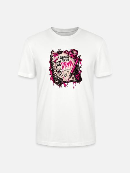 Drama Notizbuch Pink Gothic - Stanley/Stella Unisex Bio-T-Shirt CRAFTER - Weiß