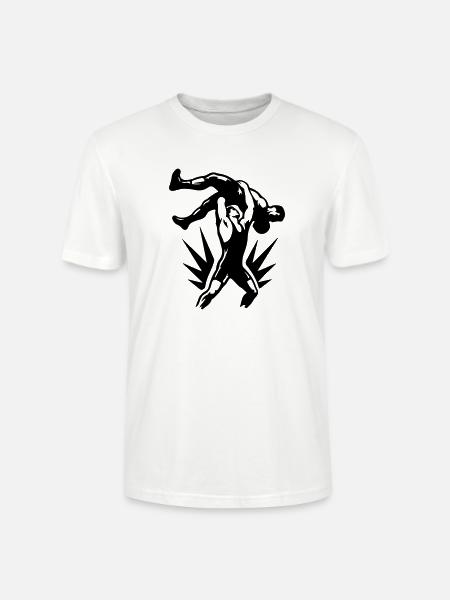 Wrestling Ringer Wurf Symbol Schwarz - Stanley/Stella Unisex Bio-T-Shirt CRAFTER - Weiß