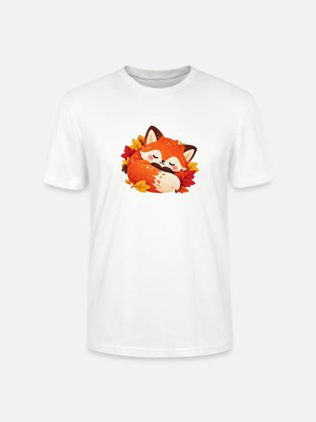 Ruhevoller Herbstfuchs im Laub - Stanley/Stella Unisex Bio-T-Shirt CRAFTER - Weiß