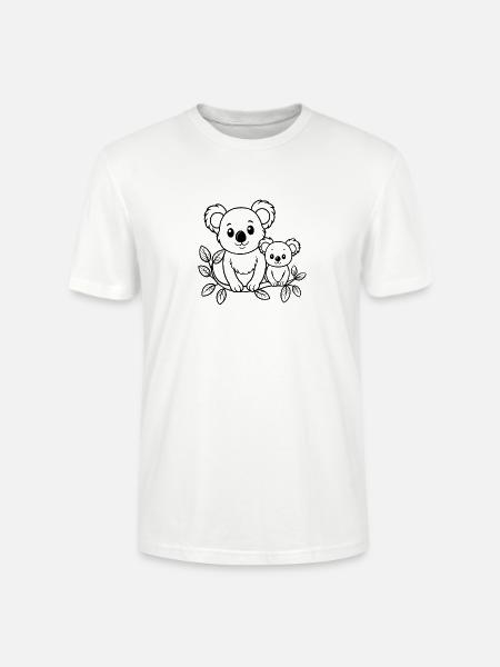 Koala mit Baby - Stanley/Stella Unisex Bio-T-Shirt CRAFTER - Weiß