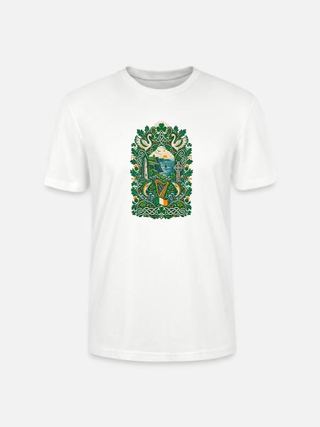 Irland | Kleeblatt, Harfe & Kelten - Stanley/Stella Unisex Bio-T-Shirt CRAFTER - Weiß