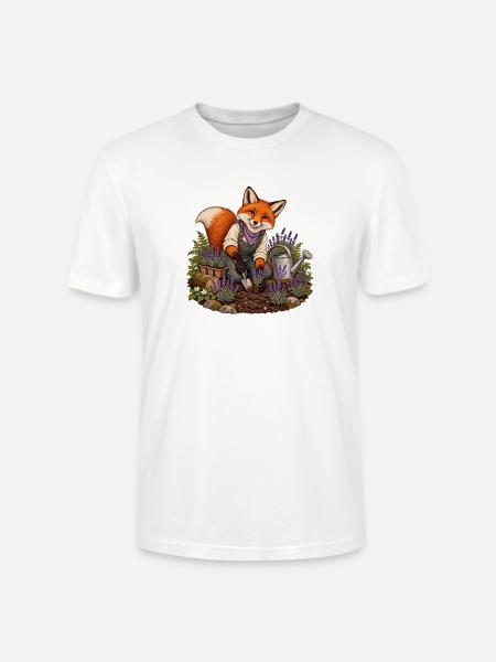 Fuchs pflanzt Lavendel - Stanley/Stella Unisex Bio-T-Shirt CRAFTER - Weiß