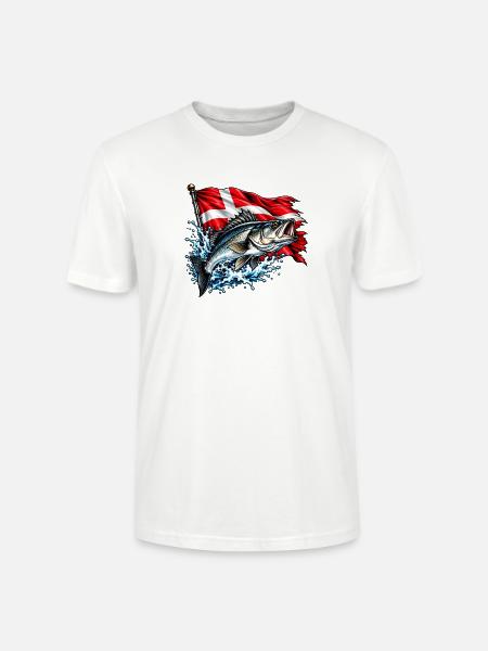 Wolfsbarsch und Flagge - Stanley/Stella Unisex Bio-T-Shirt CRAFTER - Weiß