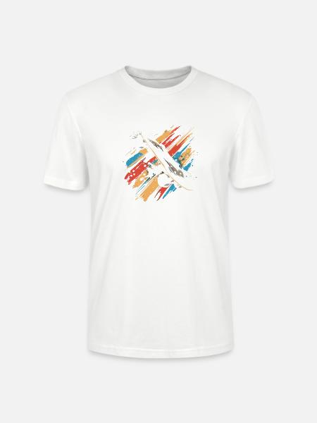 Skateboard Farbkleckse - Stanley/Stella Unisex Bio-T-Shirt CRAFTER - Weiß