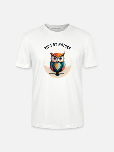 Wise by Nature – Moderne Eule - Stanley/Stella Unisex Bio-T-Shirt CRAFTER - Weiß