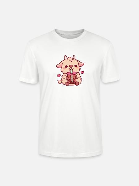 Süße Ziege liebt Boba-Tee - Stanley/Stella Unisex Bio-T-Shirt CRAFTER - Weiß