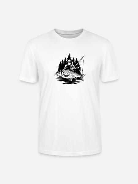 Fischerin im Wald und Roach - Stanley/Stella Unisex Bio-T-Shirt CRAFTER - Weiß