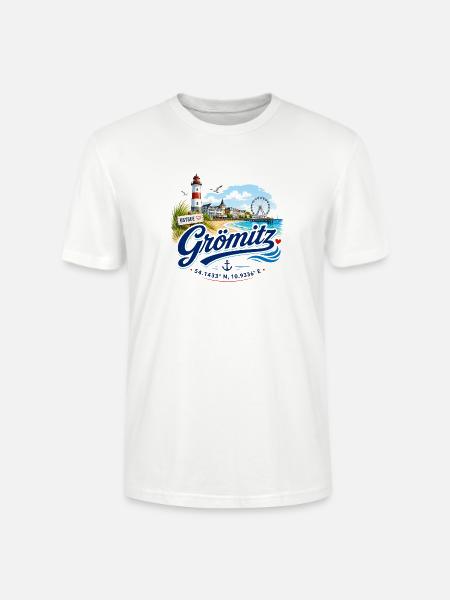 Grömitz - Ostsee - Deutschland - Riesenrad - Stanley/Stella Unisex Bio-T-Shirt CRAFTER - Weiß