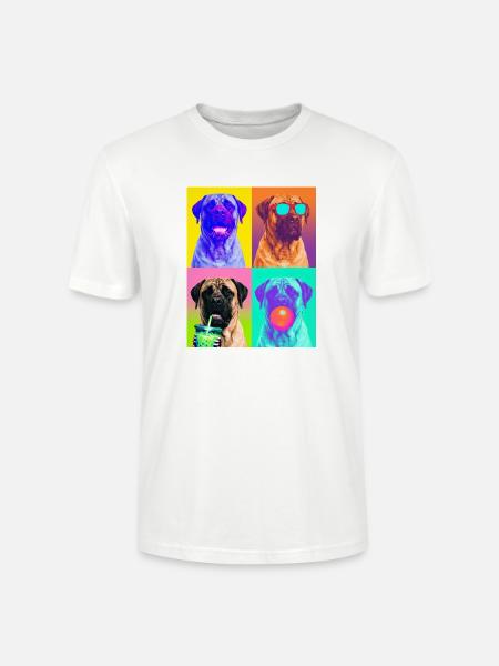 Hunde Mastiff Hund - Stanley/Stella Unisex Bio-T-Shirt CRAFTER - Weiß