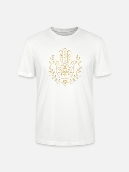 Hamsa-Schutzauge - Stanley/Stella Unisex Bio-T-Shirt CRAFTER - Weiß