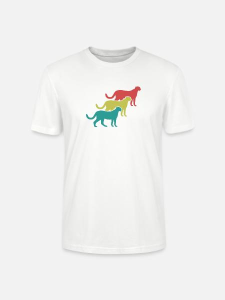 Geparden Trio Retro Style - Stanley/Stella Unisex Bio-T-Shirt CRAFTER - Weiß