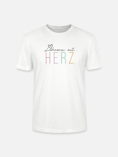 LEHRERIN MIT HERZ - Stanley/Stella Unisex Bio-T-Shirt CRAFTER - Weiß