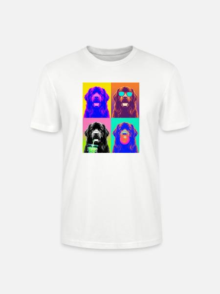 Hunde Neufundländer Hund - Stanley/Stella Unisex Bio-T-Shirt CRAFTER - Weiß