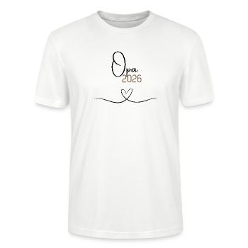Opa 2026 –Geschenk für Opa since 2026, Weihnachten - Stanley/Stella Unisex Bio-T-Shirt CRAFTER - Weiß - Vorne - Alina (178cm) & Michal (187cm)