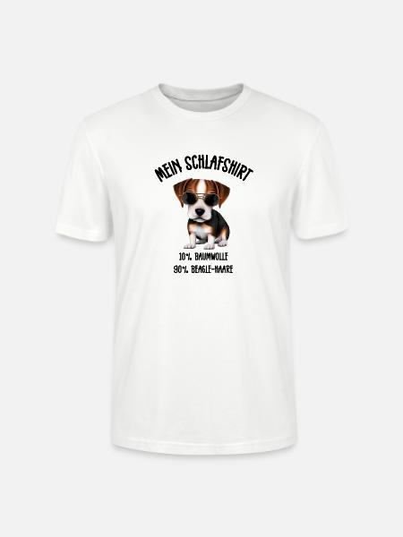Cooler Beagle Sonnenbrille Schlafshirt - Stanley/Stella Unisex Bio-T-Shirt CRAFTER - Weiß