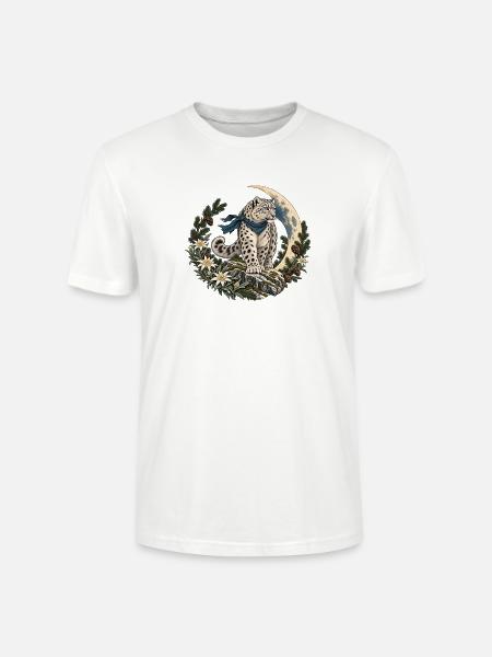 Schneeleopard im alpinen Mondlicht - Stanley/Stella Unisex Bio-T-Shirt CRAFTER - Weiß