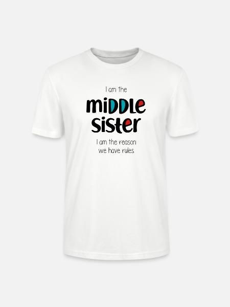Mittlere Schwester - Stanley/Stella Unisex Bio-T-Shirt CRAFTER - Weiß