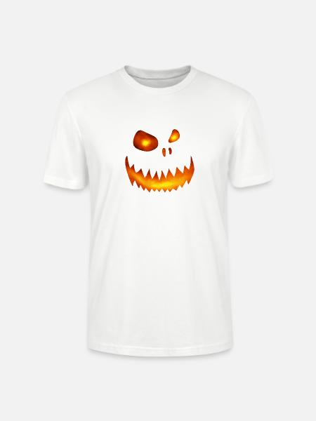 Schiefes Monstergesicht Feuerglut - Halloween - Stanley/Stella Unisex Bio-T-Shirt CRAFTER - Weiß