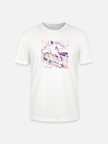 Skateboarder Vaporwave - Stanley/Stella Unisex Bio-T-Shirt CRAFTER - Weiß