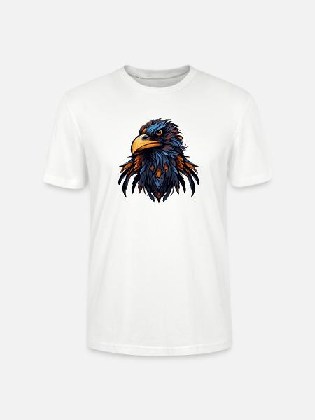 Adler Kopf Bunt Illustration - Stanley/Stella Unisex Bio-T-Shirt CRAFTER - Weiß