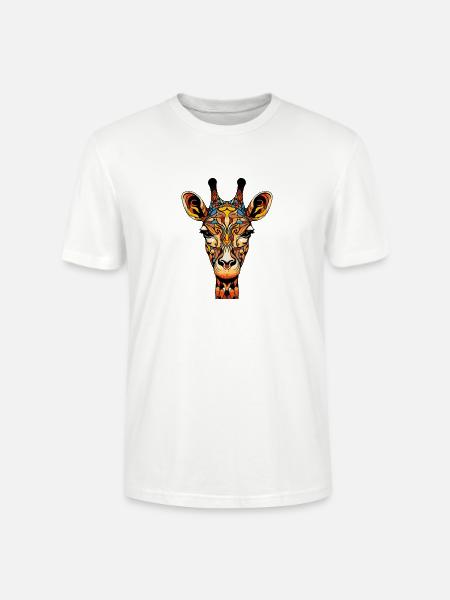 Giraffe Kopf Bunte Ornamente - Stanley/Stella Unisex Bio-T-Shirt CRAFTER - Weiß
