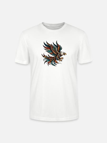 Indianischer Adler Orange - Stanley/Stella Unisex Bio-T-Shirt CRAFTER - Weiß