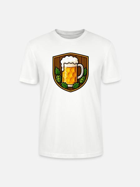 Bierkrug Shield Motiv - Stanley/Stella Unisex Bio-T-Shirt CRAFTER - Weiß