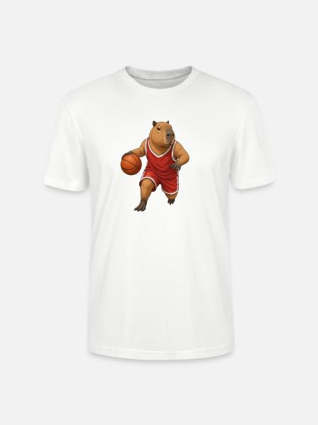 Capybara spielt Basketball - Stanley/Stella Unisex Bio-T-Shirt CRAFTER - Weiß