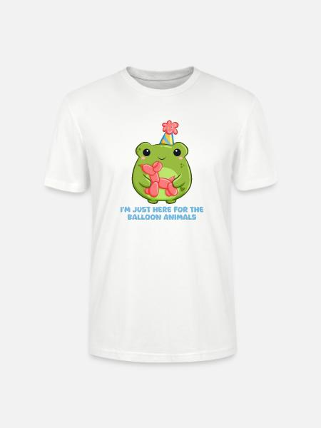 Fröhlicher Frosch mit Ballonhund Party - Stanley/Stella Unisex Bio-T-Shirt CRAFTER - Weiß