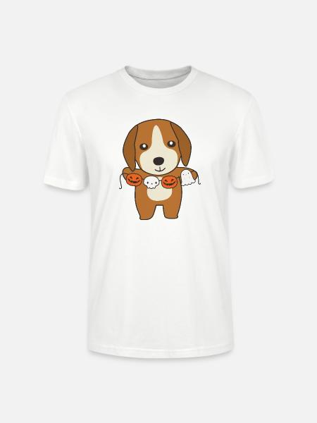 Beagle Happy Halloween Hunde Kostüm - Stanley/Stella Unisex Bio-T-Shirt CRAFTER - Weiß
