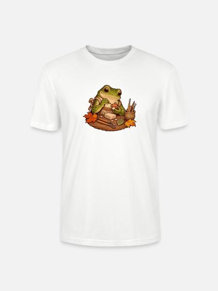 Frosch formt kleine Tonanhänger - Stanley/Stella Unisex Bio-T-Shirt CRAFTER - Weiß