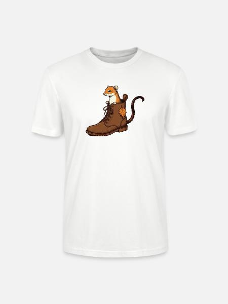 Hermelin im Herbstschuh - Stanley/Stella Unisex Bio-T-Shirt CRAFTER - Weiß