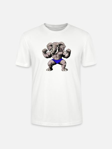 Fitness Elefanten - Stanley/Stella Unisex Bio-T-Shirt CRAFTER - Weiß