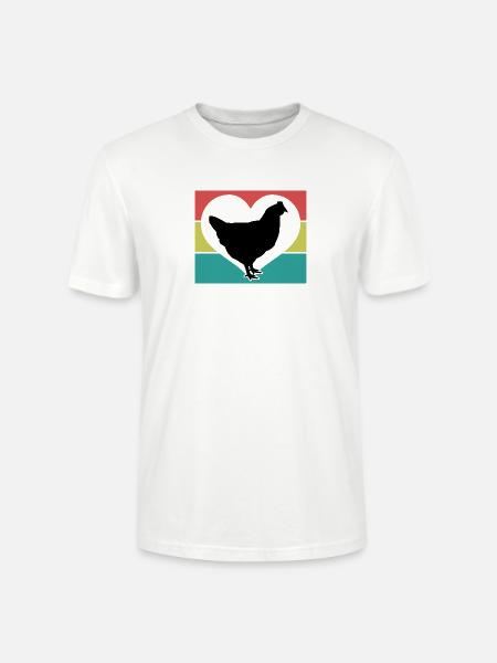 Huhn Herz Silhouette - Stanley/Stella Unisex Bio-T-Shirt CRAFTER - Weiß