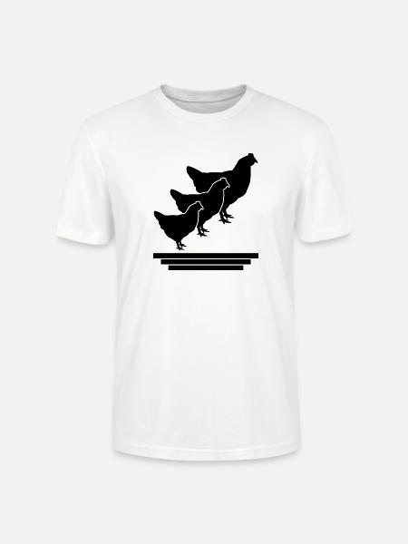 Hühner Trio Silhouette - Stanley/Stella Unisex Bio-T-Shirt CRAFTER - Weiß