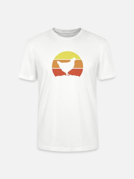 Huhn Silhouette Retro - Stanley/Stella Unisex Bio-T-Shirt CRAFTER - Weiß