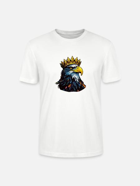 Königsadler: farbintensiver Kronenkopf - Stanley/Stella Unisex Bio-T-Shirt CRAFTER - Weiß