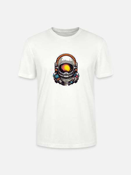 Bunter Astronautenhelm Grafik - Stanley/Stella Unisex Bio-T-Shirt CRAFTER - Weiß