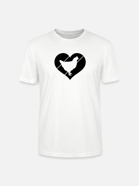 Huhn Herz Silhouette - Stanley/Stella Unisex Bio-T-Shirt CRAFTER - Weiß