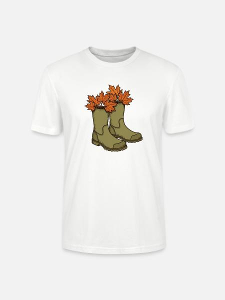 Gummistiefel voller Herbstlaub - Stanley/Stella Unisex Bio-T-Shirt CRAFTER - Weiß