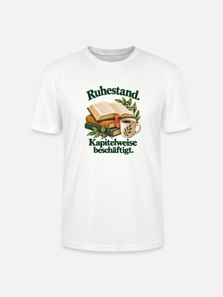 Ruhestand: Kapitelweise beschäftigt | Illustration - Stanley/Stella Unisex Bio-T-Shirt CRAFTER - Weiß